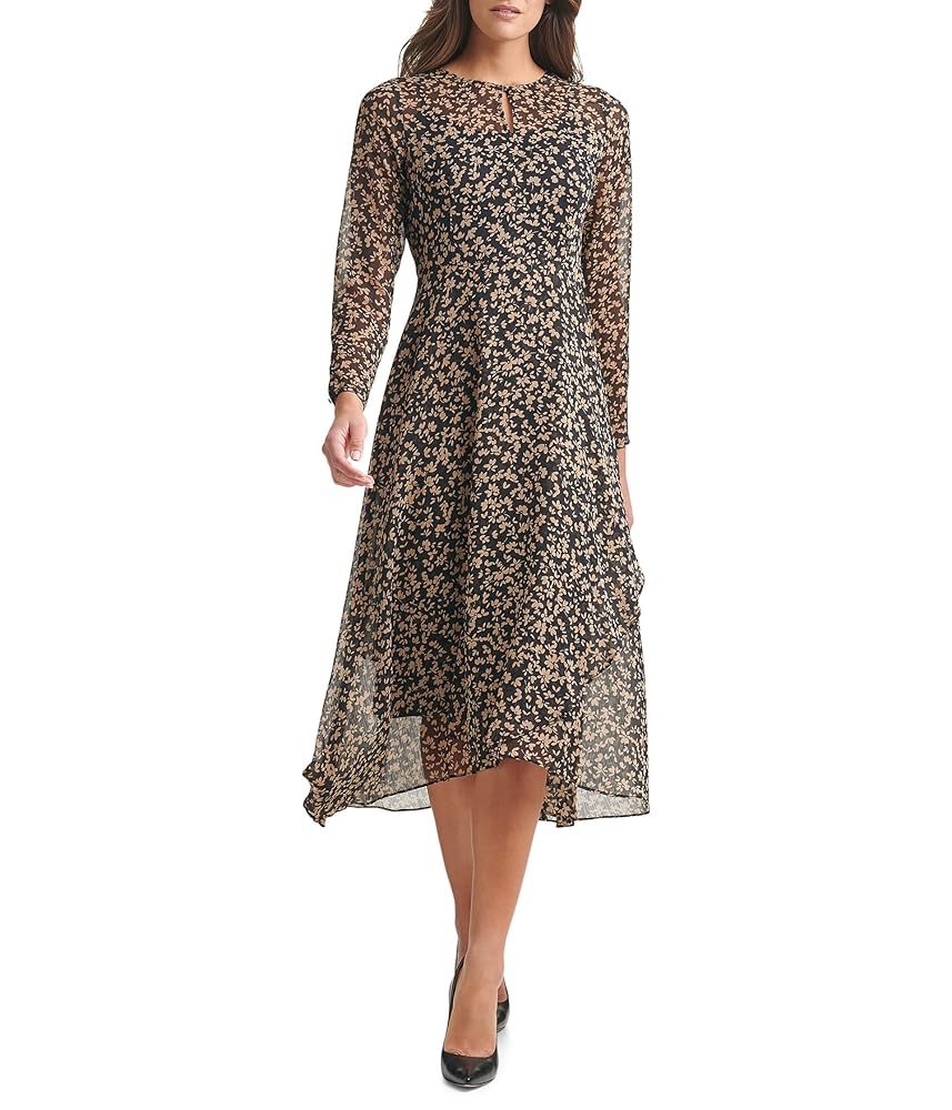 Tommy Hilfiger Women’s Midi Dress, Black/Tannin, 2