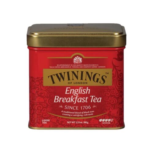Twinings English Breakfast Loose Tea Tin, 3.53 Ounce Tin (Pack of 1), Smooth, Flavourful, Robust Black Tea Leaves, Caffeinated, Enjoy Hot or Iced