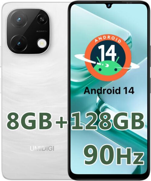 UMIDIGI G9T Cell Phone, Android 14 Smartphone Unlocked, 6.75" HD+ 90Hz Display, 5000mAh Battery, 18W Fast Charging, 8(4+4)+128GB/1TB TF, 13MP Camera, AI Face & Fingerprint...