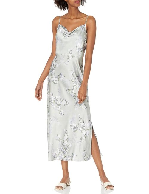 Vince Women's Hazy Blossom Cowl Neck Slip Dress