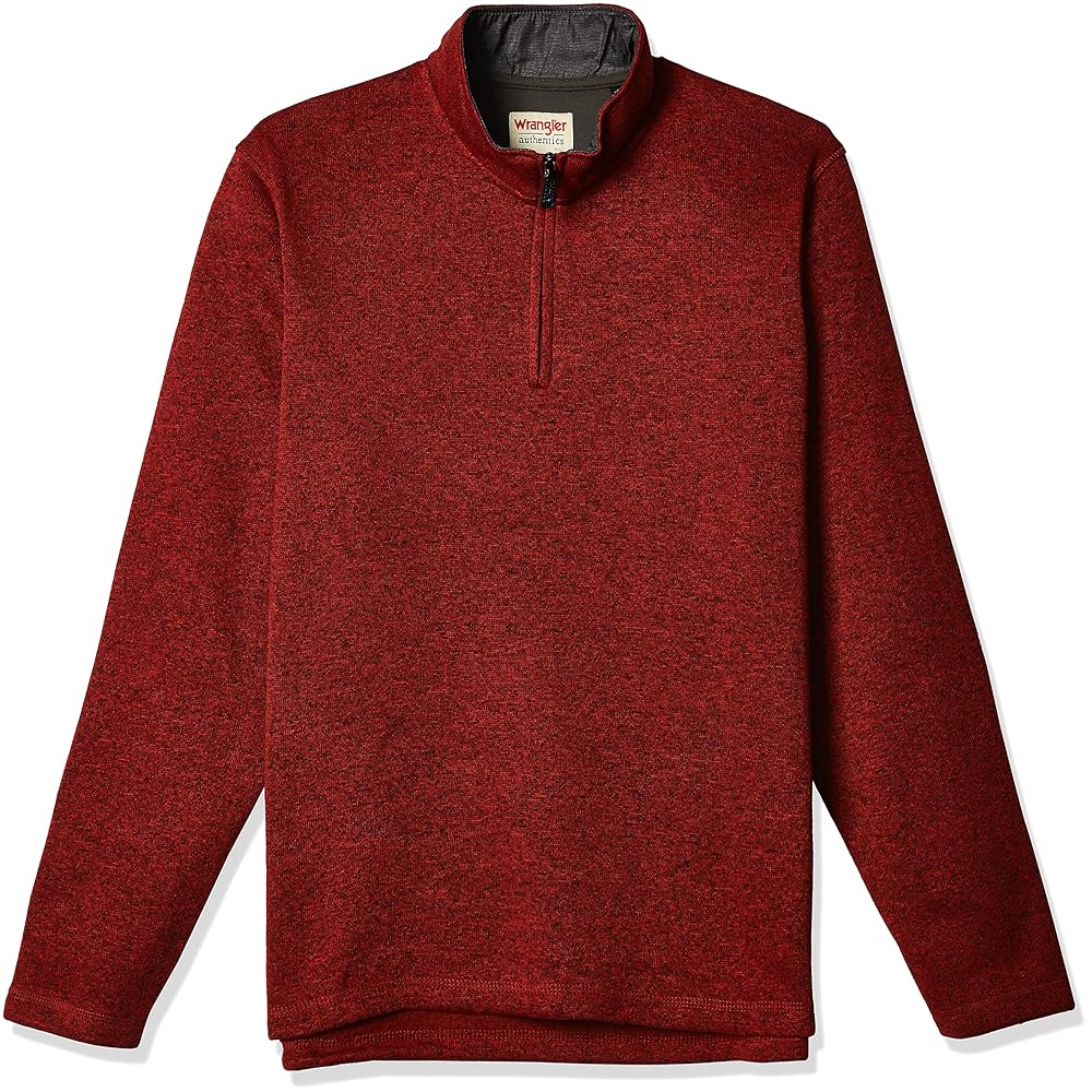Wrangler Authentics Men’s Long Sleeve Fleece Quarter-Zip Sweater
