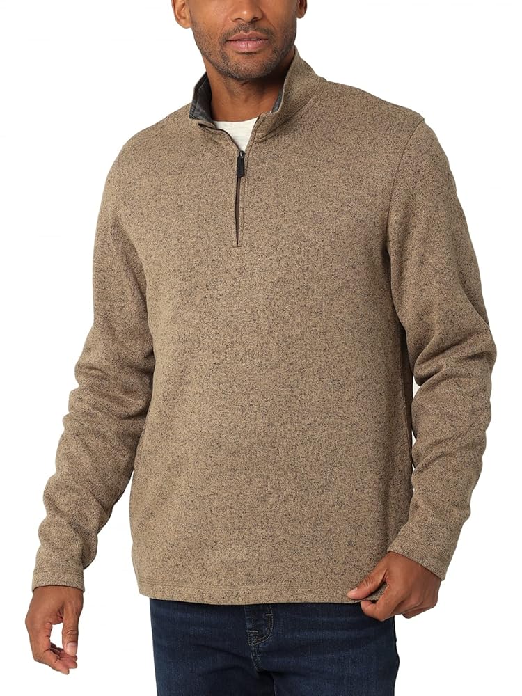 Wrangler Authentics Men’s Long Sleeve Fleece Quarter-Zip Sweater