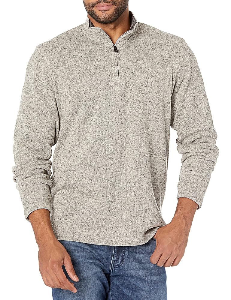 Wrangler Authentics Men’s Long Sleeve Fleece Quarter-Zip Sweater