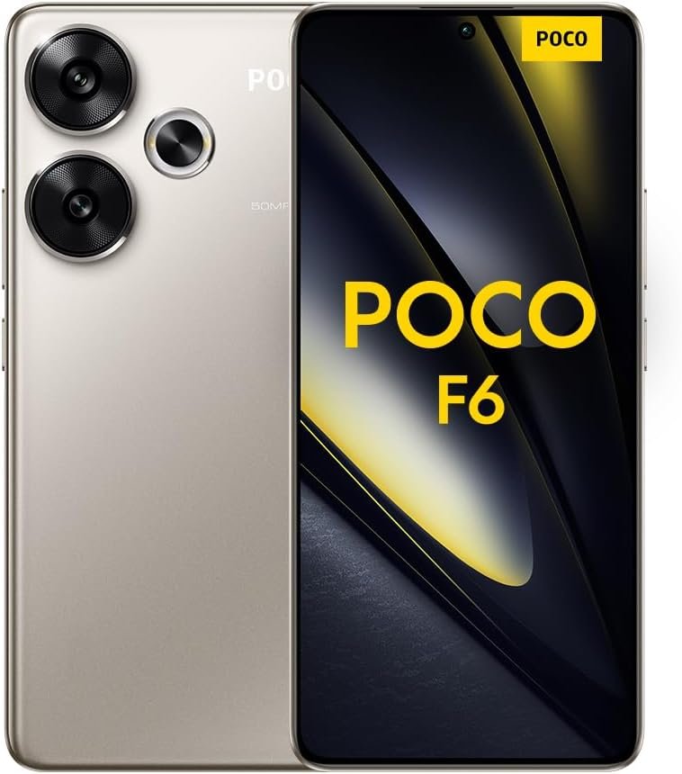 Xiaomi Poco F6 5G + 4G LTE 256GB + 8GB Global Version Unlocked 6.67″ 120Hz 50Mp Triple Camera (Tmobile Mint Tello & Global) + (w/Fast Car 51W Bundle) (Titanium Global ROM)