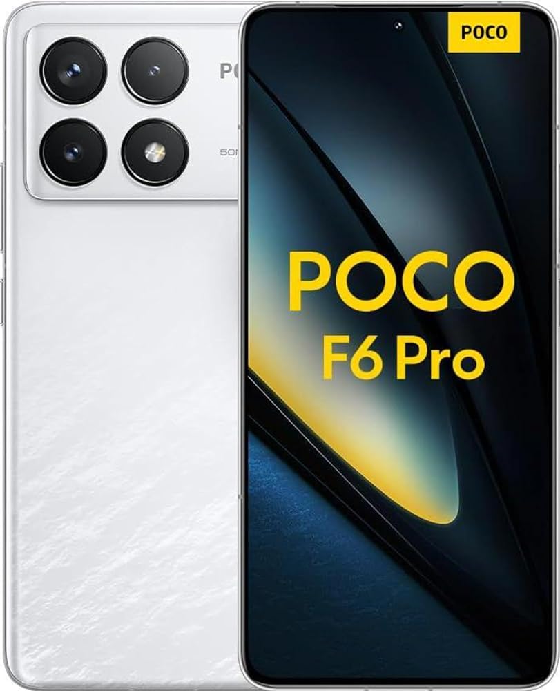 Xiaomi Poco F6 PRO 5G + 4G LTE 512GB + 12GB Global Version Unlocked 6.67″ 120Hz 50Mp Triple Camera (Tmobile Mint Tello & Global) + (w/Fast Car 51W Bundle) (White (Global ROM))