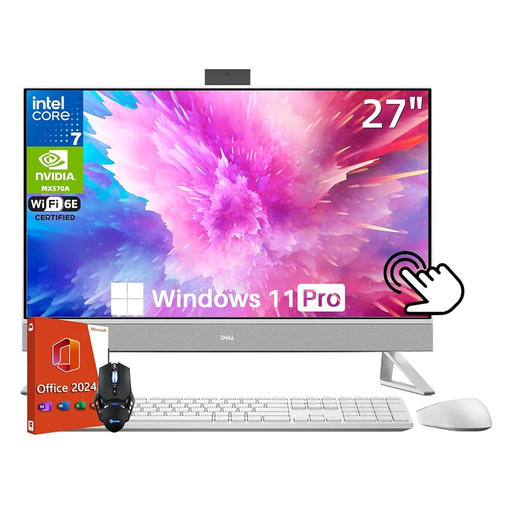 Dell Inspiron 7730 27″ Touchscreen All in One Desktop Computer, Intel 10-Core 7 150U, NVIDIA GeForce MX570A, 64 GB RAM, 4 TB SSD, Wi-Fi 6E, Win 11 Pro, Office 2024 Pro Lifetime,…