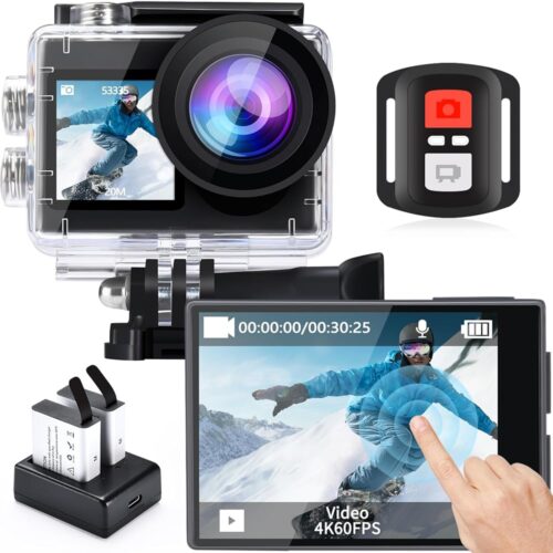 icefox Action Camera 4K 60FPS 20MP,131FT Underwater Camera with EIS,App Support Video&Photo Editing,Waterproof Camera Remote Control