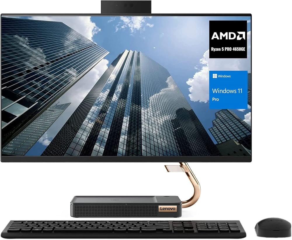 Lenovo Ideacentre A540 Business All-in-One Desktop, 23.8" FHD Screen, AMD Ryzen 5 Pro 4650GE, 16GB RAM, 1TB SSD, Webcam, HDMI, Wi-Fi, Wireless Keyboard & Mouse, Windows 11 Pro,...