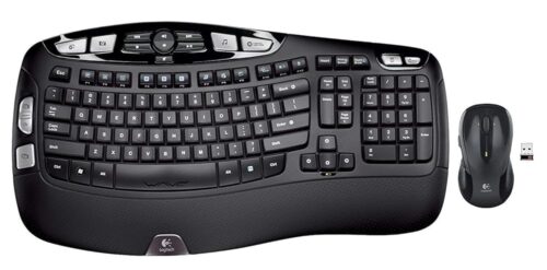 Logitech MK550 Wireless Wave K350 Keyboard and Mouse Combo — Includes Keyboard and Mouse, Long Battery Life, Ergonomic Wave Design with Wireless Mouse (with Mouse)