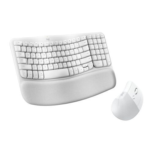 Logitech Wave Keys for Mac + Lift Vertical Mouse for Mac, Wireless Ergonomic Keyboard and Mouse Combo, Cushioned Palm Rest, Bluetooth, Optimized for...