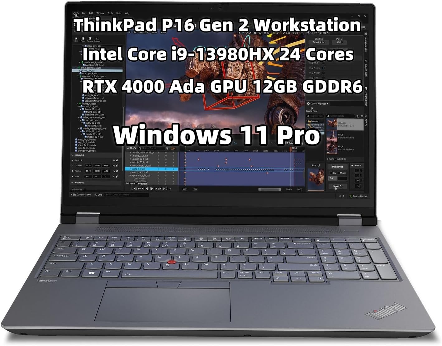 NewLenovo ThinkPad P16 Gen 2 Mobile Workstation Laptop 16 inch WQUXGA 800 nits Display Intel.Core i9-13980HX 64GB RAM 2TB SSD RTX 4000 Ada 12GB GDDR6 Webcam USB-C Backlit KYB...