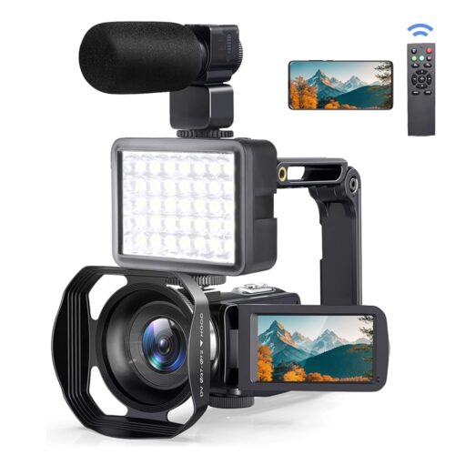 Ourlife 8K Video Camera Camcorder, UHD Digital Camcorder 8K/15FPS 4K/60FPS 5K 6K/30FPS Adjustable, 3" Touch Screen 18X, 64MP Photo 8K Video Camera for Youtubers Filming, WiFi...