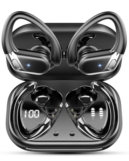 Wireless Earbuds, Bluetooth 5.4 headphones Sport with ENC Noise Cancelling Mic, 50 Playback Over-Ear Buds Deep Bass, Earphones with Earhooks, IP7 Waterproof Fitness Headset for...