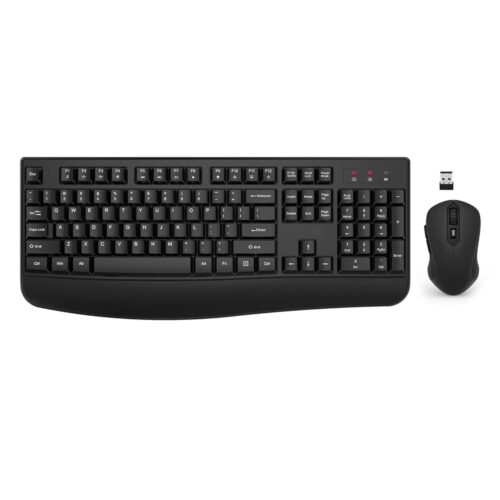 Wireless Keyboard and Mouse Combo, EDJO 2.4G Full-Sized Ergonomic Computer Keyboard with Wrist Rest and 3 Level DPI Adjustable Wireless Mouse for Windows, Mac OS...