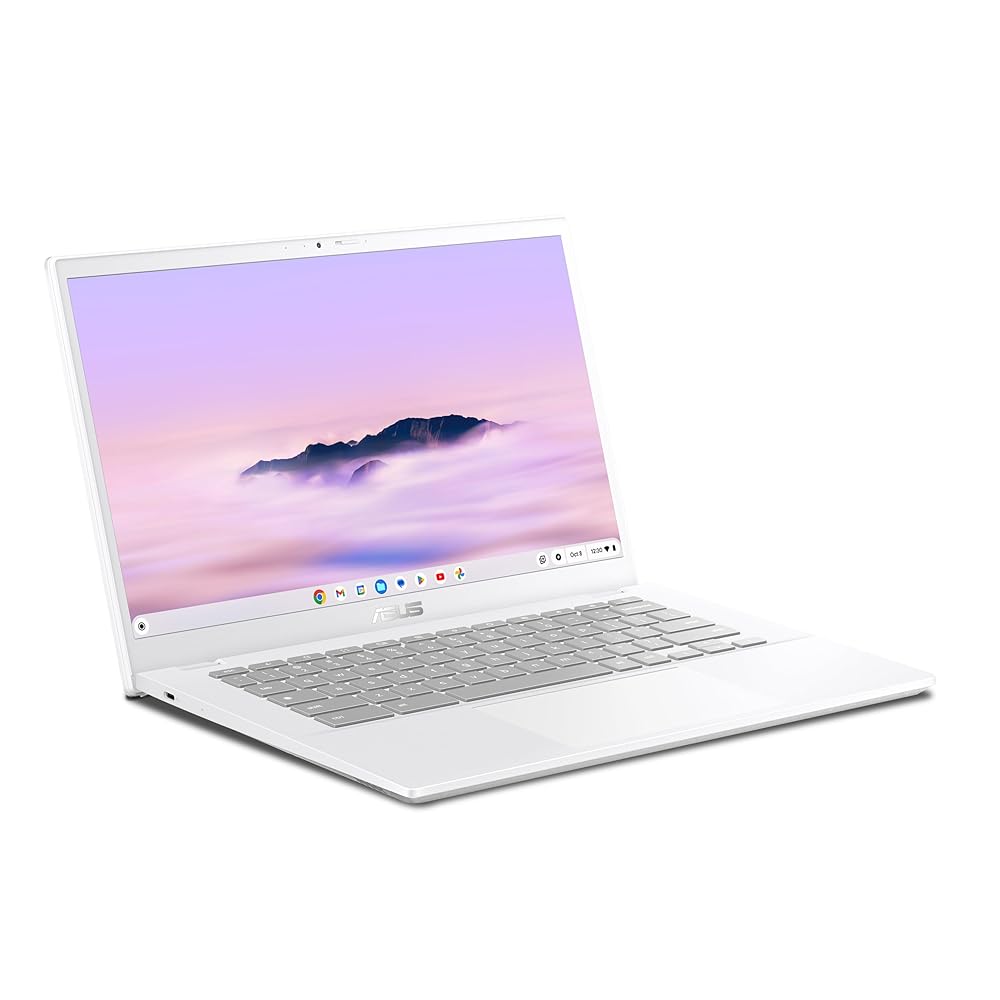 ASUS Chromebook Plus CX34 Laptop with Google AI, 14″ Display (1920×1080), Intel® Core™ i3-1215U Processor, 8GB RAM, 256GB UFS Storage, ChromeOS, White, CX3402CBA-DH386-WH