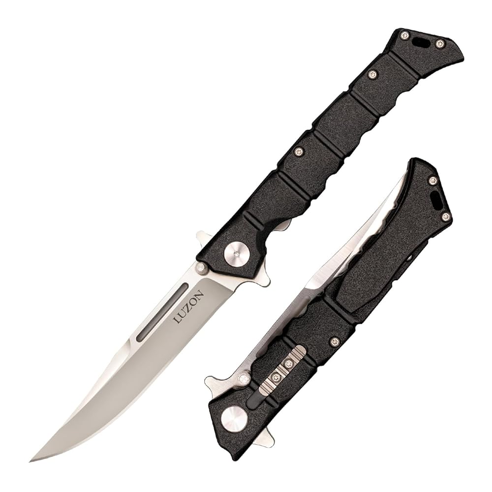 Cold Steel Medium Luzon 4″ 8Cr13MoV Razor-Sharp Clip Point Blade 5″ GFN Handle Tactical EDC Folding Knife w/Leaf-Spring Lock