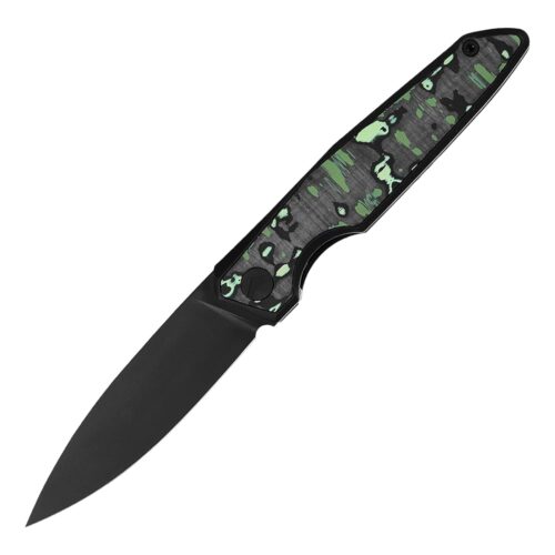 Folding Pocket Knife,EDC Knife,M390 Steel Blade,Titanium Carbon Fiber Handle,Tactical/Outdoor Camping/Survival/HuntingKnife (Black & Green)