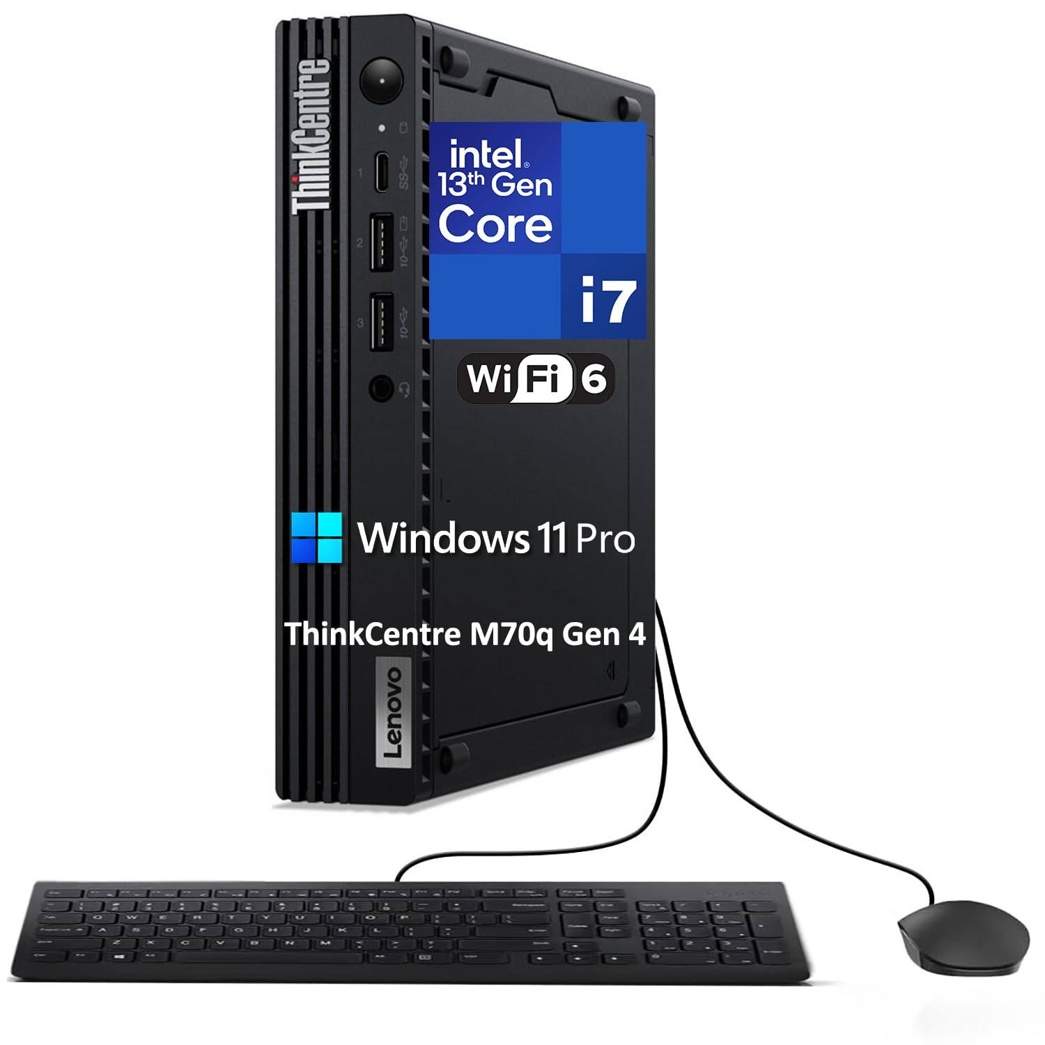 Lenovo ThinkCentre M70q Gen 4 MFF Tiny 1L Mini PC Business Desktop Computer, 13th Gen Intel 16-Core i7-13700T up to 4.9GHz, 64GB DDR4 RAM, 2TB PCIe SSD, WiFi 6, RJ45, HDMI,…