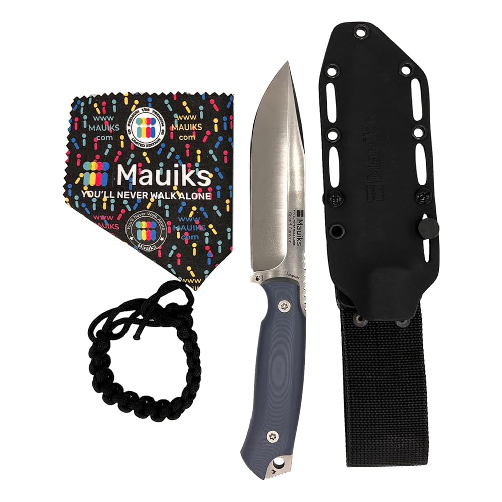 Mauiks Grand Canyon – Full Tang Fixed Blade Hunting Knife | Cryogenically Treated Swedish Sleipner Steel for Superior Hardness | Tactical Self-Defense, Bushcraft, and Survival…