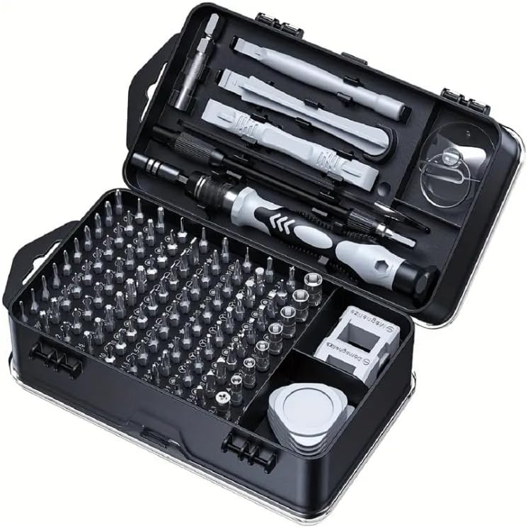 115-in-1 Precision Screwdriver Sets, Professional Repair Tool Kit with Flat Head & Multiple Bits for Electronics, Phone, Watch, Automotive Maintenance – Magnetic, Non-Slip…