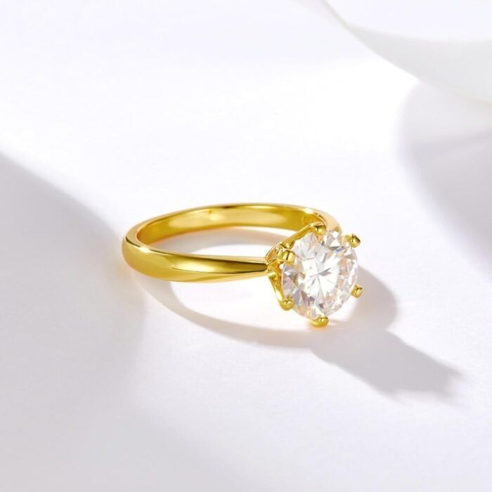 1CT Solitaire Moissanite Diamond Engagement Rings for Women, D Color VVS1 Clarity, 6 Claw Knife Edge 925 Sterling Silver with 18K White Gold Plated