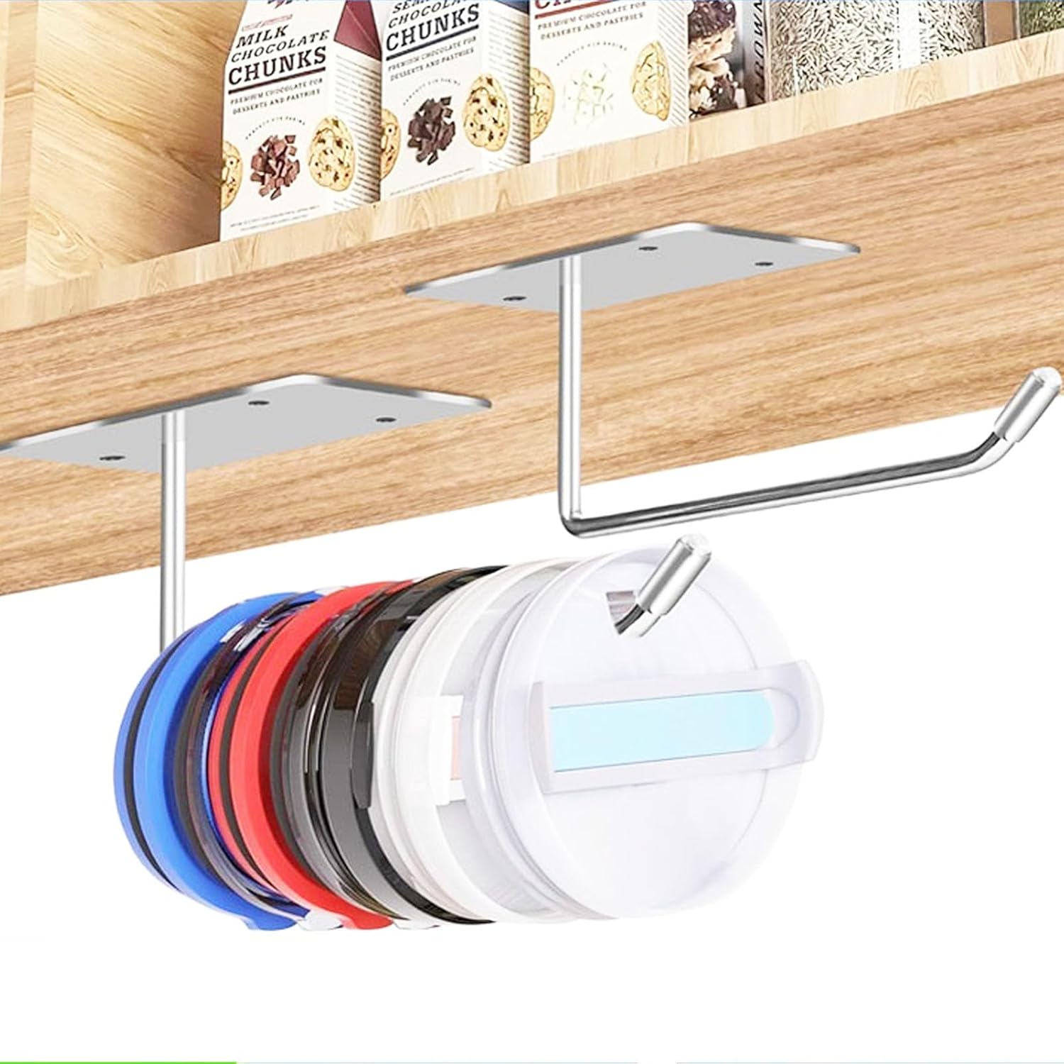 2 Pack Tumbler Lid Organizer, Space Saving Cup Lid Organizer for Kitchen Organizers and Storage