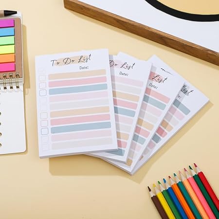 4 Pack 50 Sheets Sticky Notes,200 Sheets 6 * 4 inches Sticky Notes for Travel Daily Recording Office and Study (Multicolored)