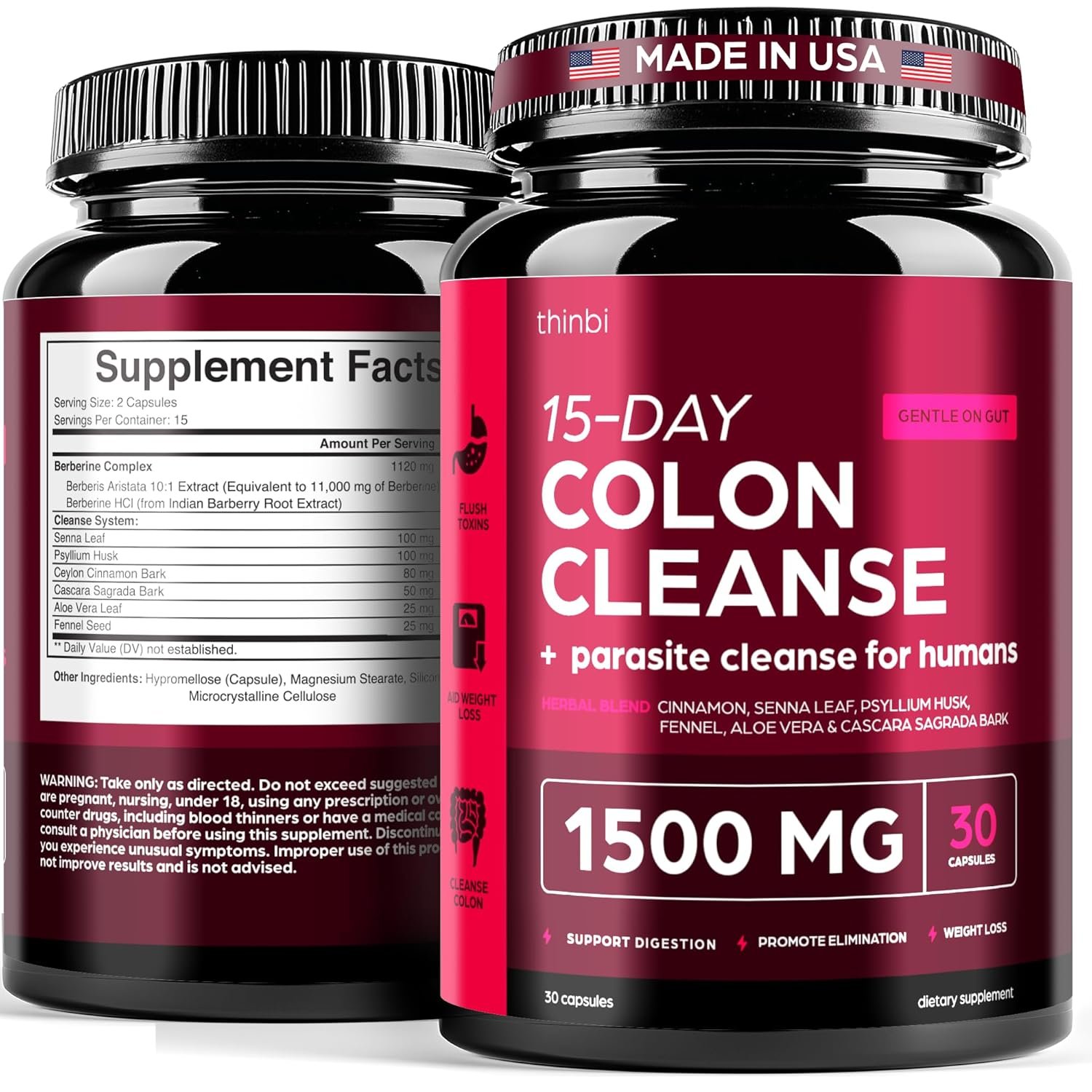 Advanced Ketogenic Colon Cleanse with Berberine 1500mg – 15 Day Parasite Detox for Men & Women – Extra Strength Formula with Senna Leaf for Rapid Constipation Relief, Gut Health…