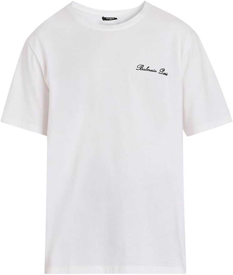 Balmain, Logo-Embroidered Cotton T-Shirt : Luxury Stores