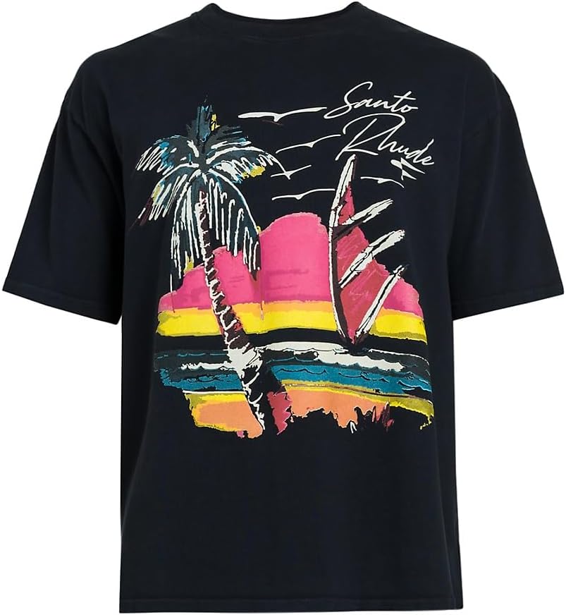 Rhude, Saint Graphic Cotton T-Shirt : Luxury Stores