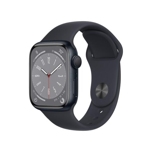Apple Watch Series 8 (GPS, 41MM) - Midnight Aluminum Case with Midnight Sport Band S/M (Renewed Premium)