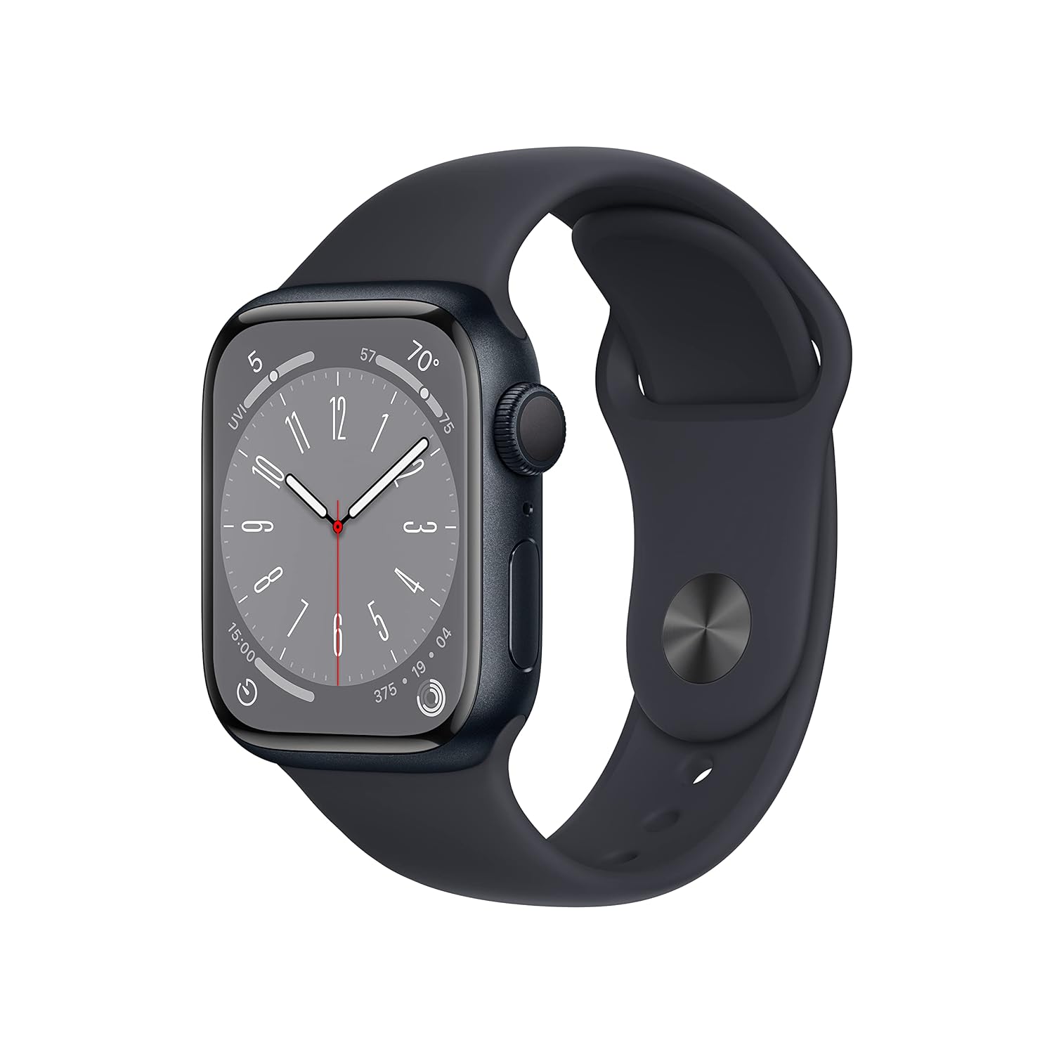 Apple Watch Series 8 (GPS, 41MM) – Midnight Aluminum Case with Midnight Sport Band S/M (Renewed Premium)