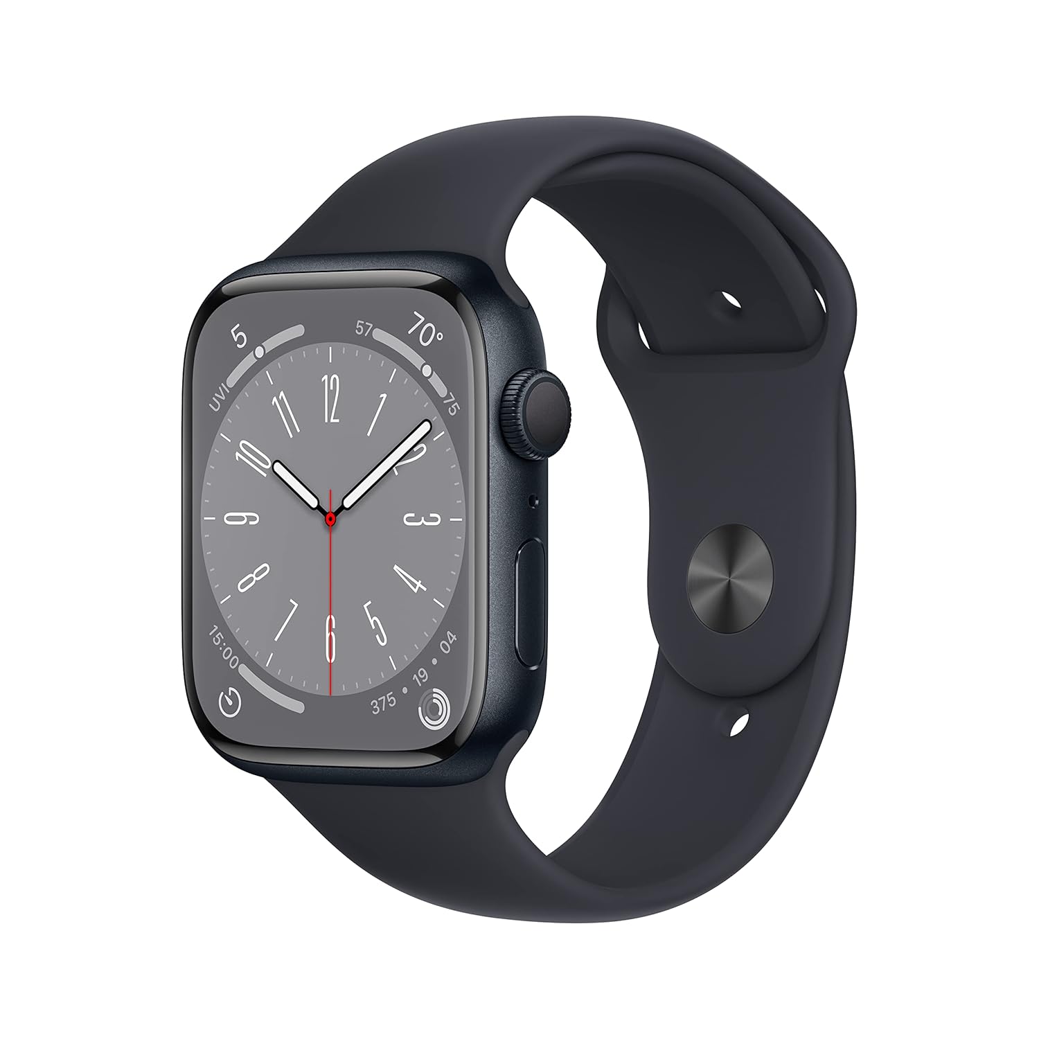 Apple Watch Series 8 [GPS, 45mm] – Midnight Aluminum Case with Midnight Sport Band, M/L (Renewed)