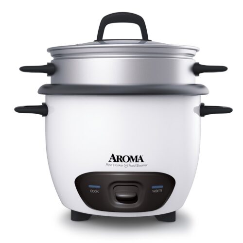 Aroma Housewares 14-Cup (Cooked) (7-Cup UNCOOKED) Pot Style Rice Cooker and Food Steamer (ARC-747-1NG),White