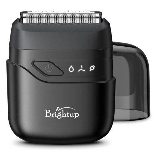Brightup Compact Travel Shavers for Men, Portable Mini Foil Shaver USB-C Rechargeable Electric Razor with Floating Blades for Stubble & Close Shaving, Gifts for Men