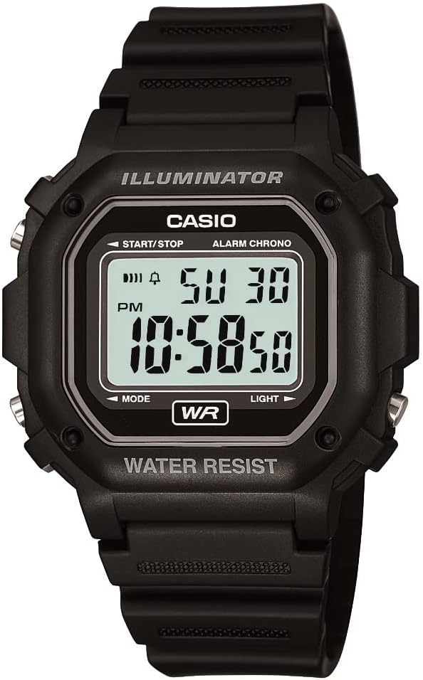 Casio F108WH Series | Men’s Digital Watch | Illuminator | Water Resistant | LED Light | Daily Alarm | 1/100 SEC Stopwatch | 3 Hands (HR, Min, SEC) | Date/Day Display | Daily…