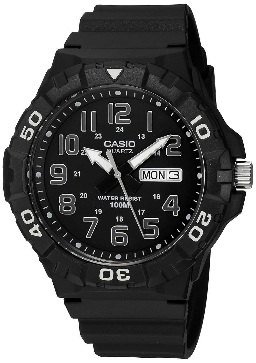 Casio MRW200H Series | Men’s Analog Watch | Sporty Design | 100 Meter Water Resistance | Date Display | Rotary Bezel | Regular Time Keeping (HR, Min, SEC, PM, Date, Day) | 3…