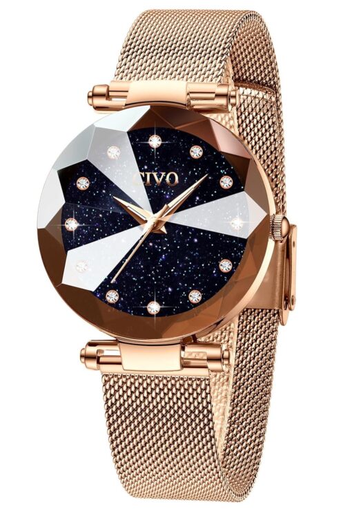 CIVO Womens Watch Ultra-Thin Stainless Steel Mesh Strap Analog Quartz Wrist Watch Waterproof Fashion Casual Elegant Ladies Watches with Diamond Timescale