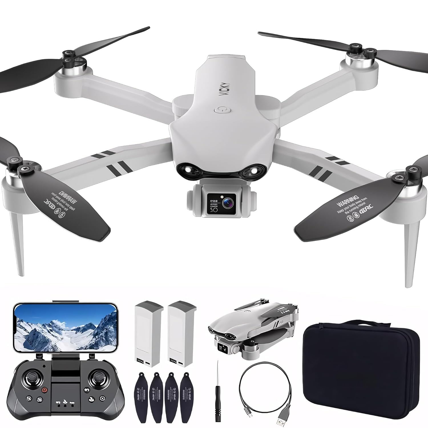 Drone with Camera for Adults, 4K UHD GPS RC Drone Brushless Motor, Smart FPV Foldable Quadcopter for Beginners, 5G WIFI Transmission, Auto Return, Follow Me, Waypoints, Altitude…