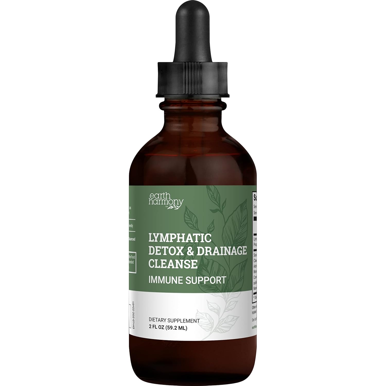 Earth Harmony Lymphatic Drainage Drops, Lymph Detox – Supplement with Soursop, Cat’s Claw Bark, Astragalus, Wormwood, Lymph Node Detox, Lymphatic Support Cleanse (2 Oz)