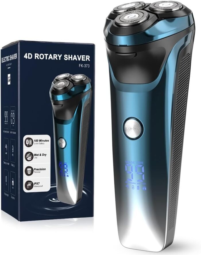 Electric Razor for Men Electric Shavers for Men USB C Rechargeable Waterproof Wet & Dry Shaver with Pop-up Trimmer LCD Power Indicator, Cordless Portable Razor Ideal Gift for...