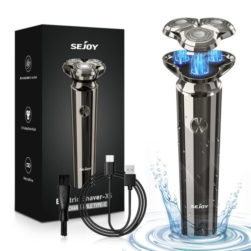 Electric Shaver Razor for Men Face,3D Rechargeable Rotary Shaver,IPX7 Waterproof,Anti-Pinch Electric Razor for Shaving Face,Magnetic Shaver Head,Ergonomic Handle Easy Use,Gift...