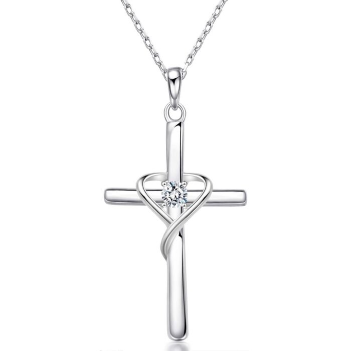 Elegant 925 Sterling Silver Cross Necklace for Women and Men,Perfect for Easter or Holiday Gifts