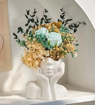 Flower Vase Plastic Modern Nordic Rustic Style for Home Decor, WhiteTL