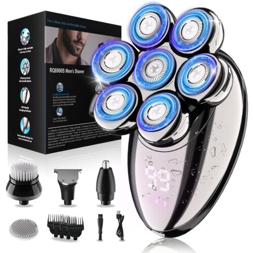 Head Shavers for Bald Men, Electric Razor, IPX8 Waterproof Dry/Wet Bald Head Shaver with 10000 RPM High-Speed Motor, Rechargeable Head Razor with LED Display, USB-C Cable,...