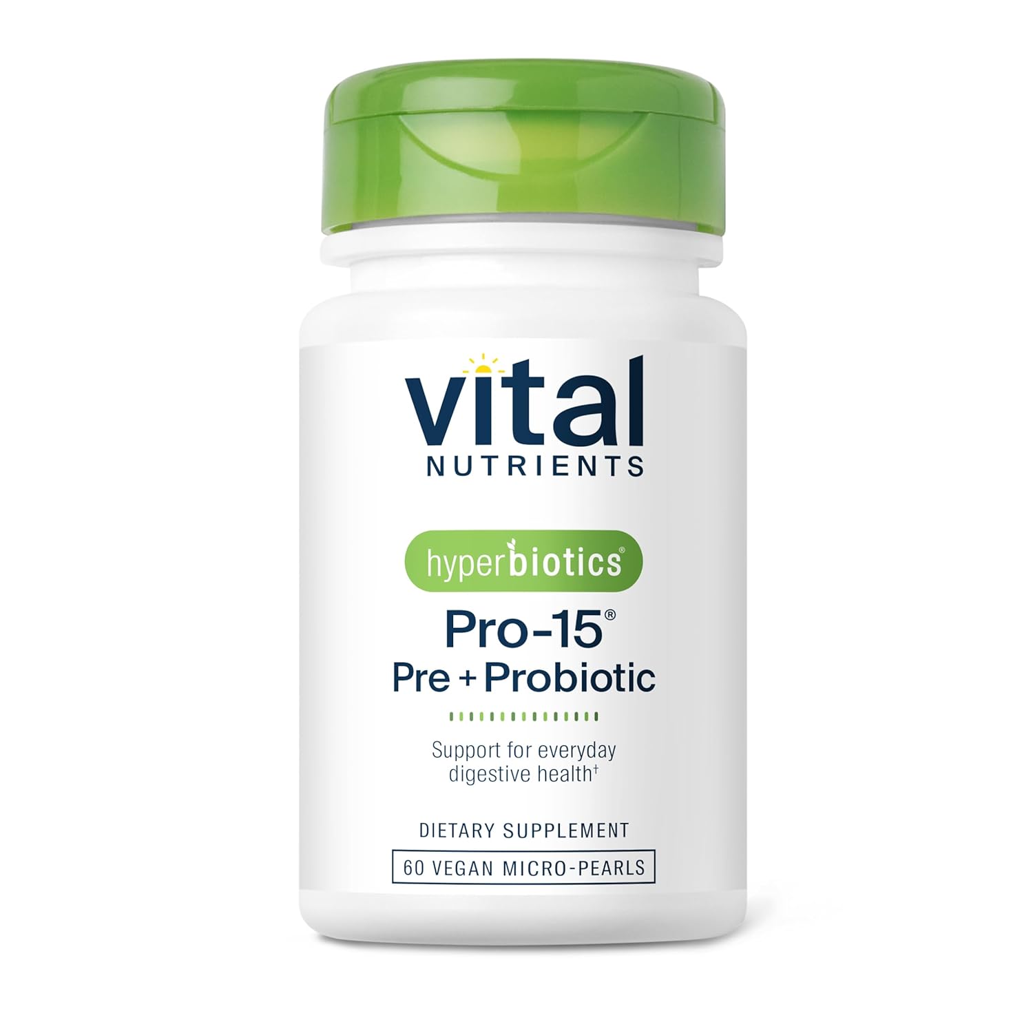 Hyperbiotics Vital Nutrients Pro-15 Prebiotics + Probiotics for Women and Men | 15 Science Backed Strains | Supports Occasional Constipation, Diarrhea, Gas & Bloating | 60 Vegan…