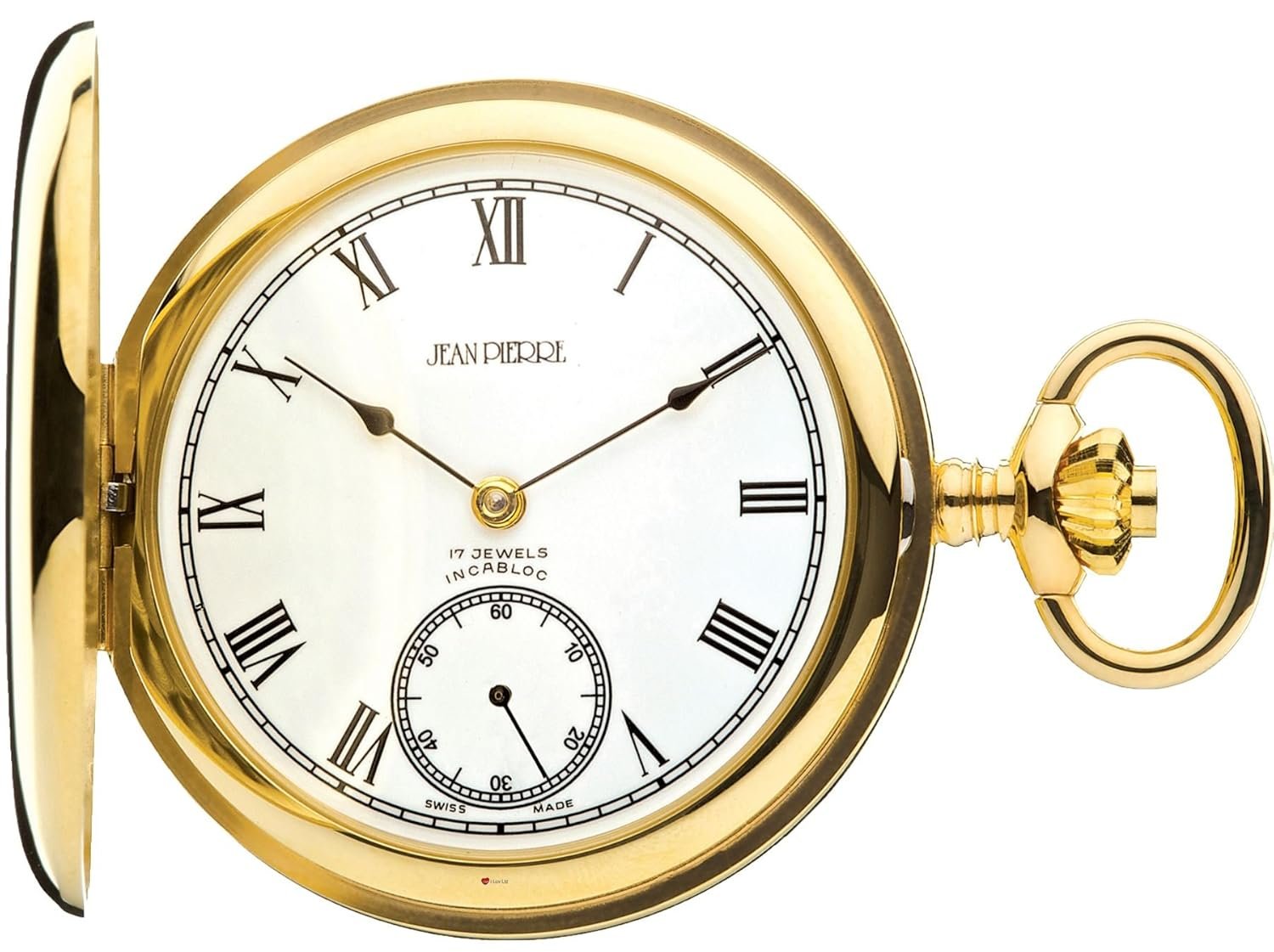 I LUV LTD Full Hunter 9ct Gold Polished Pocket Watch – 17 Jewel Movement