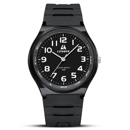 LN LENQIN Mens Watches Analog Quartz Sports Unisex 30M Waterproof Nurse Watch for Men Women Medical Professionals Military Time with Second Hand Glowing Easy to Read Dial