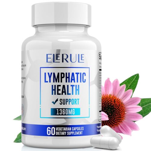 Lymphatic Support Supplement, Lymphatic Drainage Supplements with with Dandelion, Burdock, Echinacea, Lemon & More, Lymph System Support for Men and Women – 60 Capsules