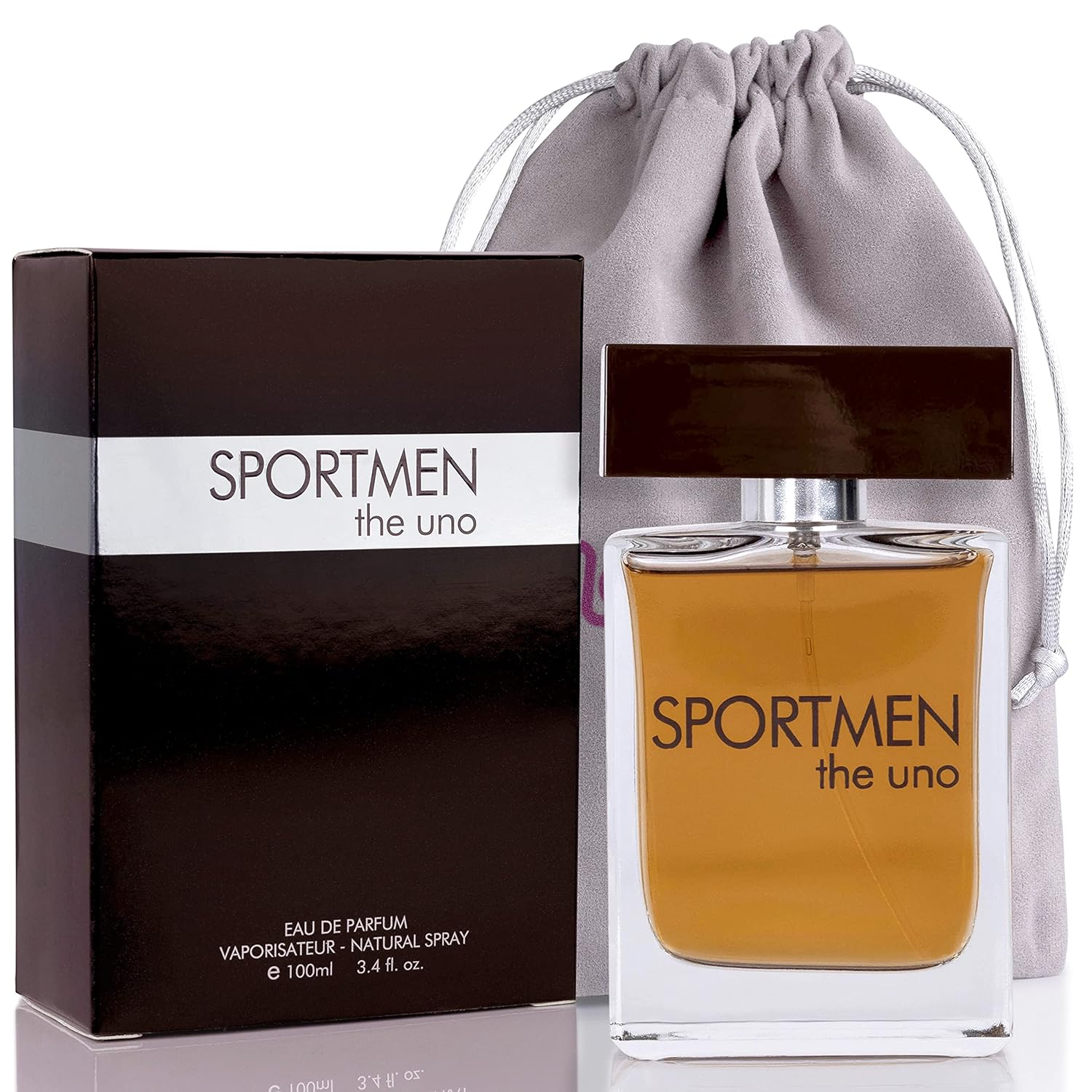 NovoGlow Sportmen the Uno for Men – 3.4 Fl Oz Eau De Parfum Spray – Long Lasting Warm Spicy & Woody Scent Smell Fresh & Masculine All Day Includes Carrying Pouch Gift for Men…